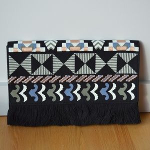 Stella and Dot NEW Clutch black multi embroidered